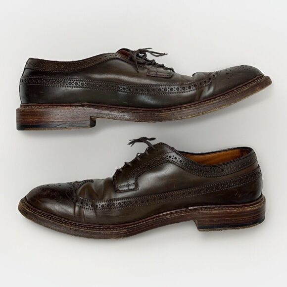 Alden Men’s Longwing Blucher Brogues in Brown Leather, Size 9 B/D (Model 97894) - Picture 2 of 8